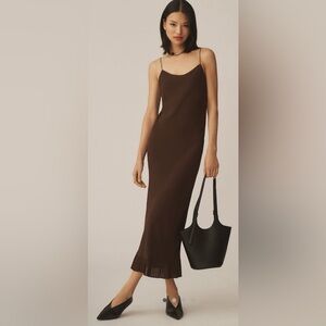 Reformation Brown Slip Maxi Dress
